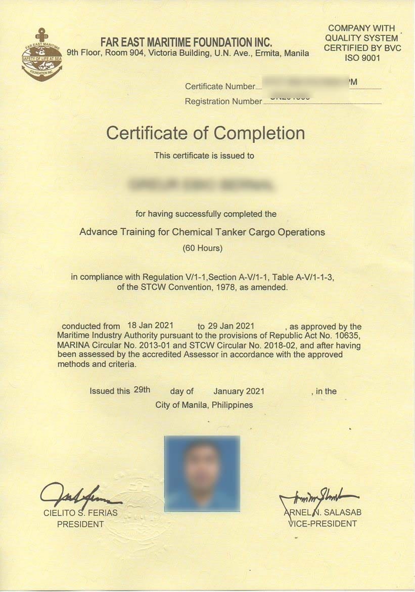 Blended Learning on My Advanced Chemical Tanker Course | Captain’s Mode