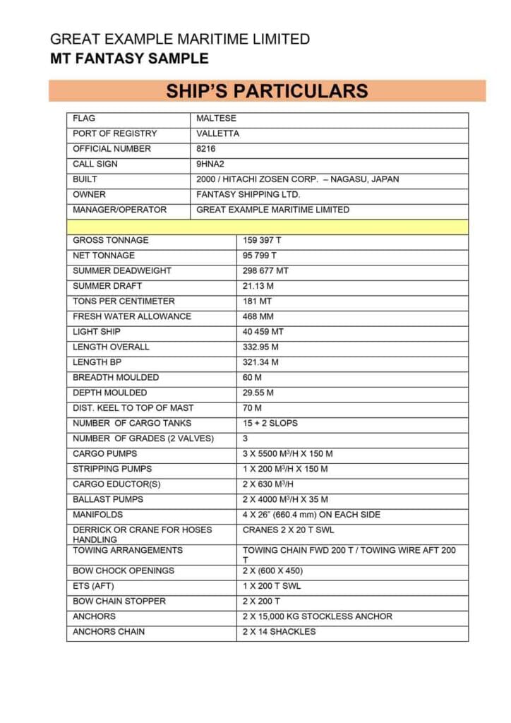 MT Fantasy Sample vessel details page 1.